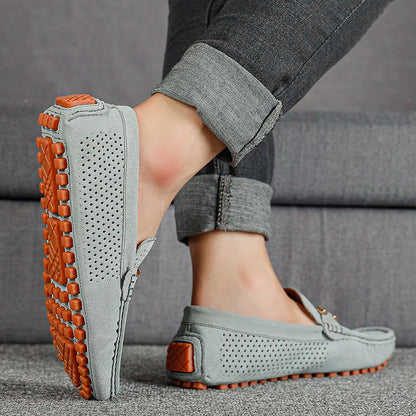 Striking Perforated Slip On Loafers For Men | Tavian