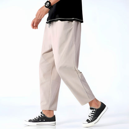 Houndstooth Cropped Drawstring Trousers for Men | Ardent