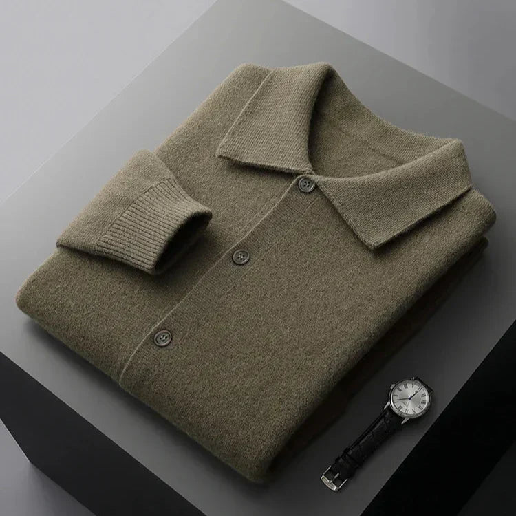 Iris Collared Button Front Cardigan for Men | Lorenzo