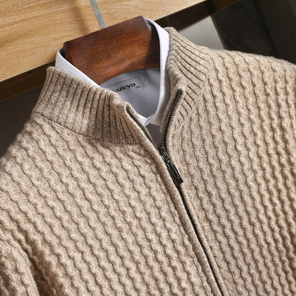 Sunrise Textured Zip Front Sweater For Men | Bennett
