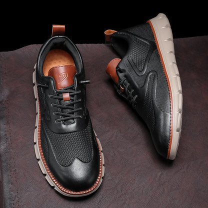 Champagne Structured Lace Up Sneakers for Men | Grant