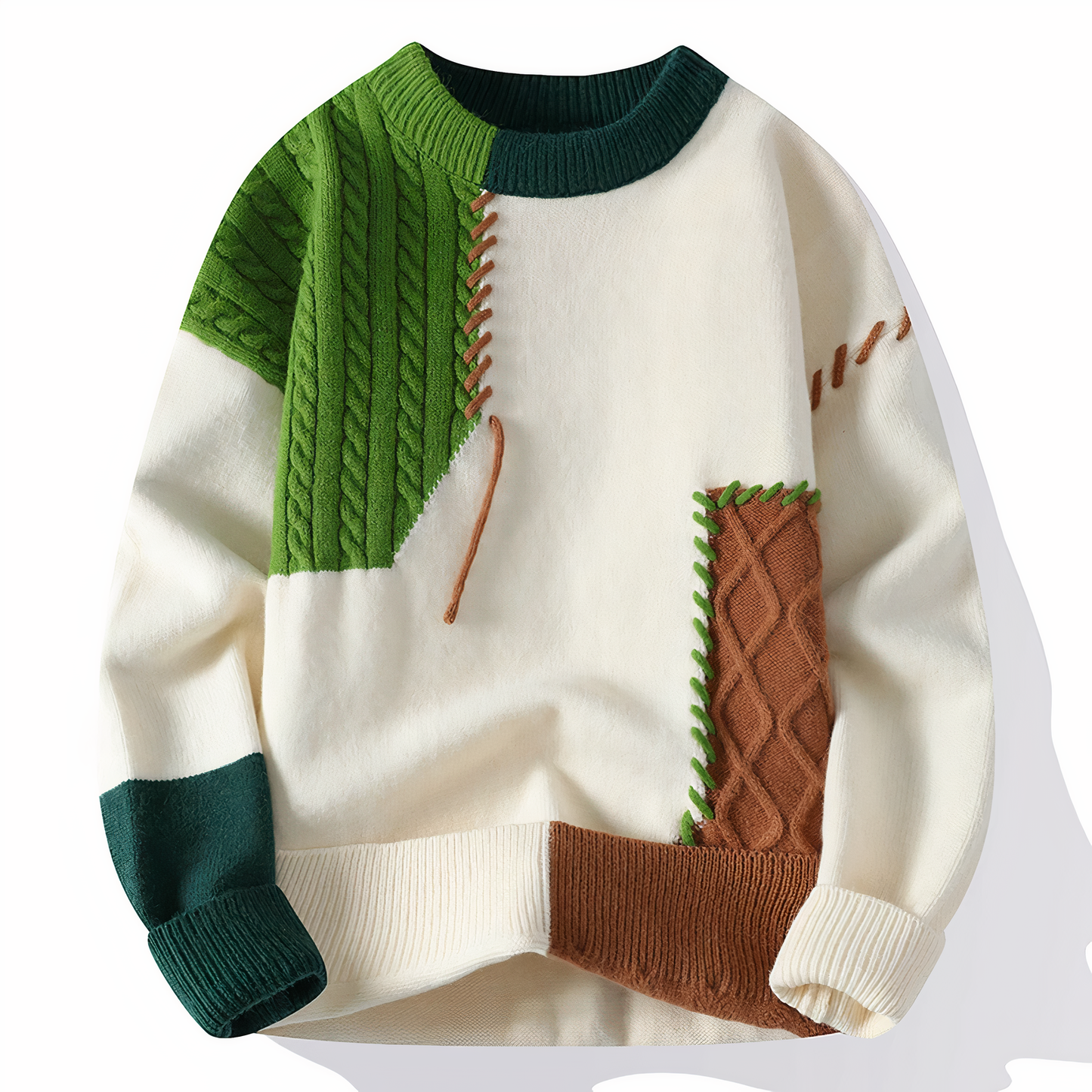 Belgravia Knitted sweater with patchwork pattern for men | Jasper