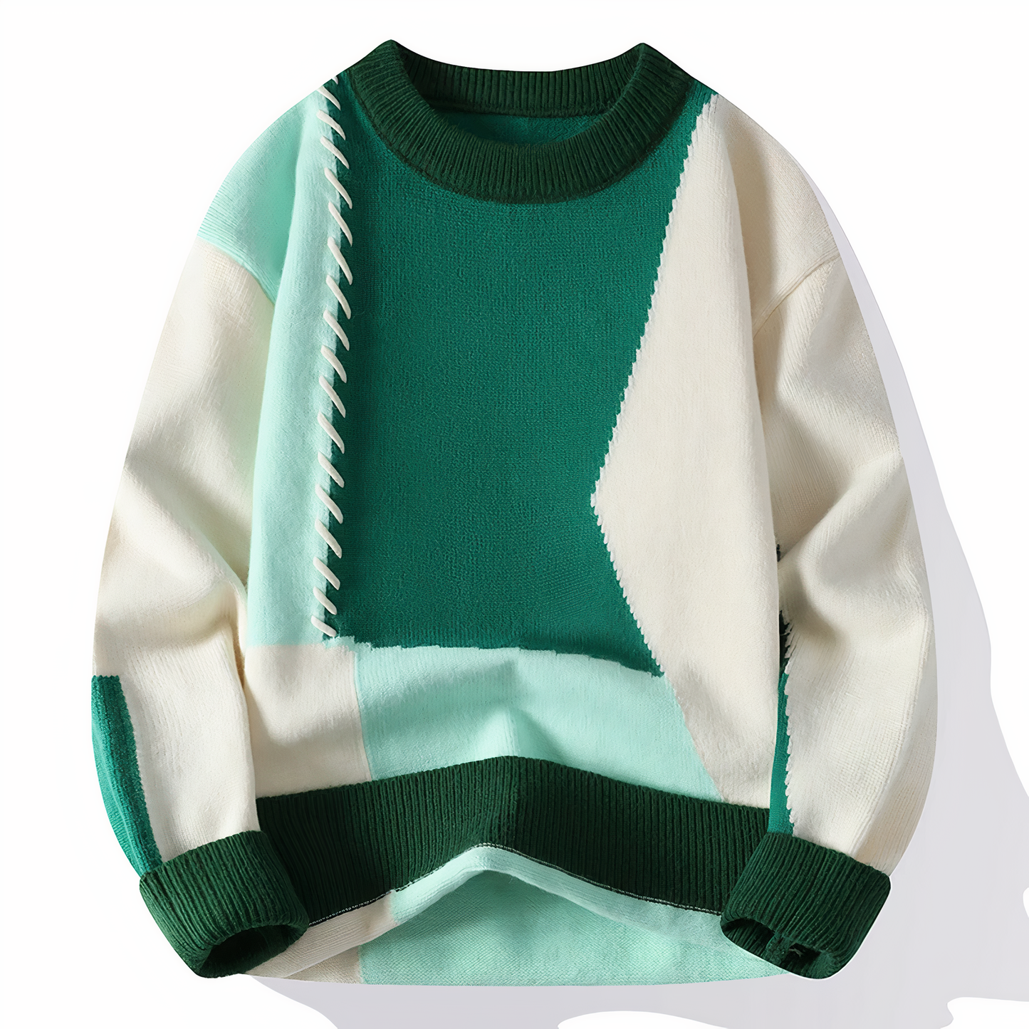 Belgravia Knitted sweater with patchwork pattern for men | Jasper
