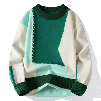 Belgravia Knitted sweater with patchwork pattern for men | Jasper
