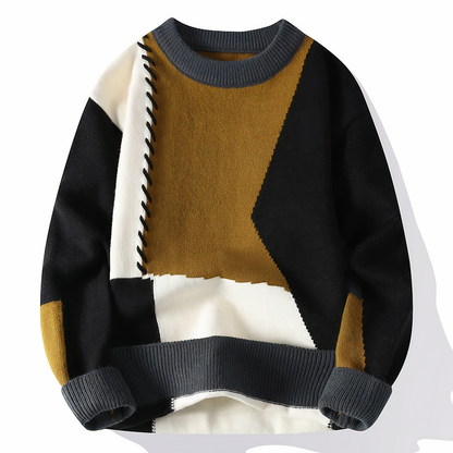 Belgravia Knitted sweater with patchwork pattern for men | Jasper