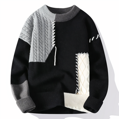 Belgravia Knitted sweater with patchwork pattern for men | Jasper