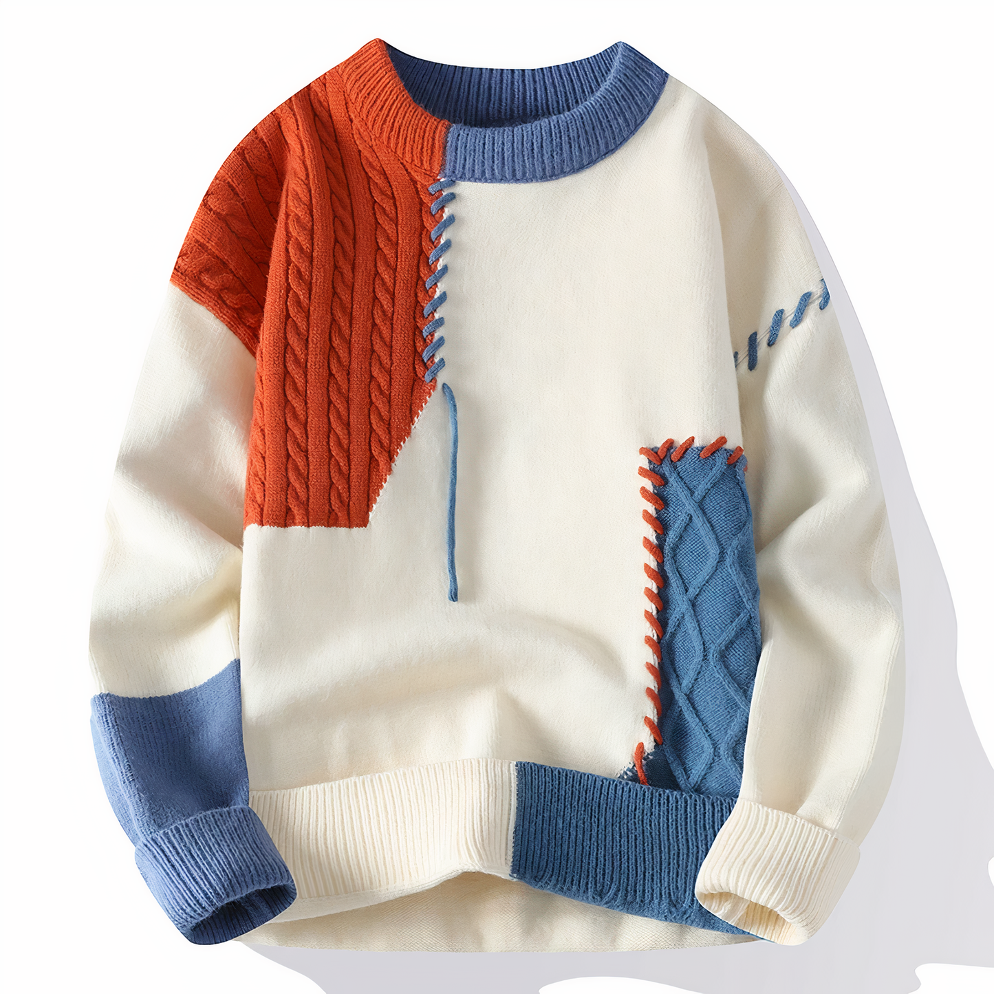 Belgravia Knitted sweater with patchwork pattern for men | Jasper