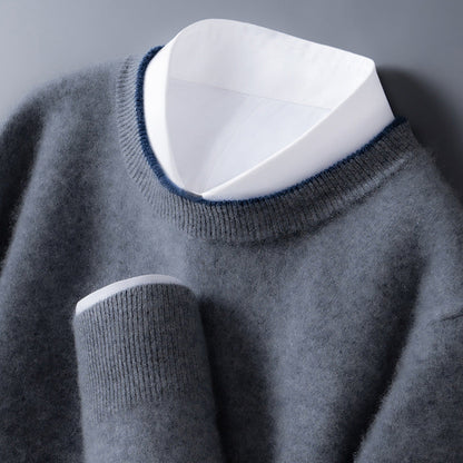 True Contrast Trim Crew Neck Sweater for Men | Hartley