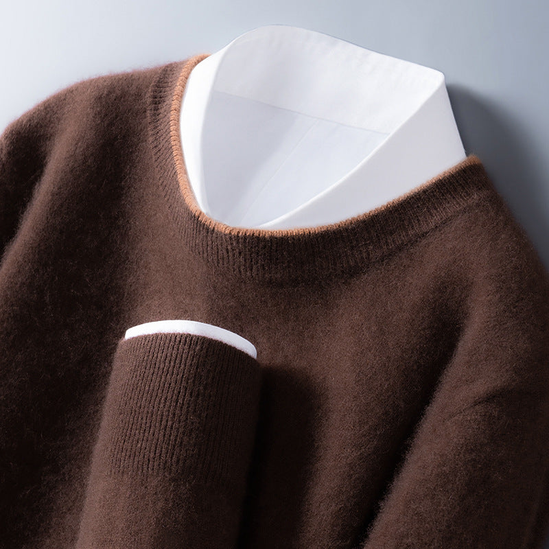 True Contrast Trim Crew Neck Sweater for Men | Hartley