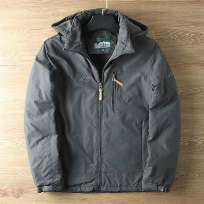 Suede Padded Hooded Coat For Men | Everett