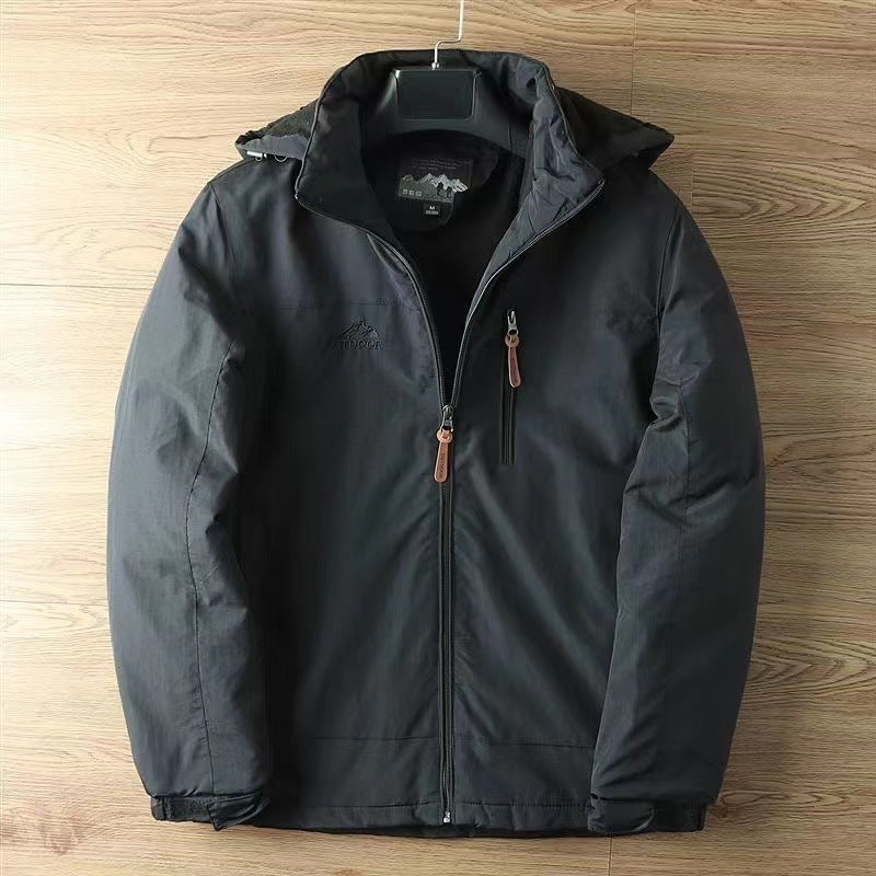 Suede Padded Hooded Coat For Men | Everett