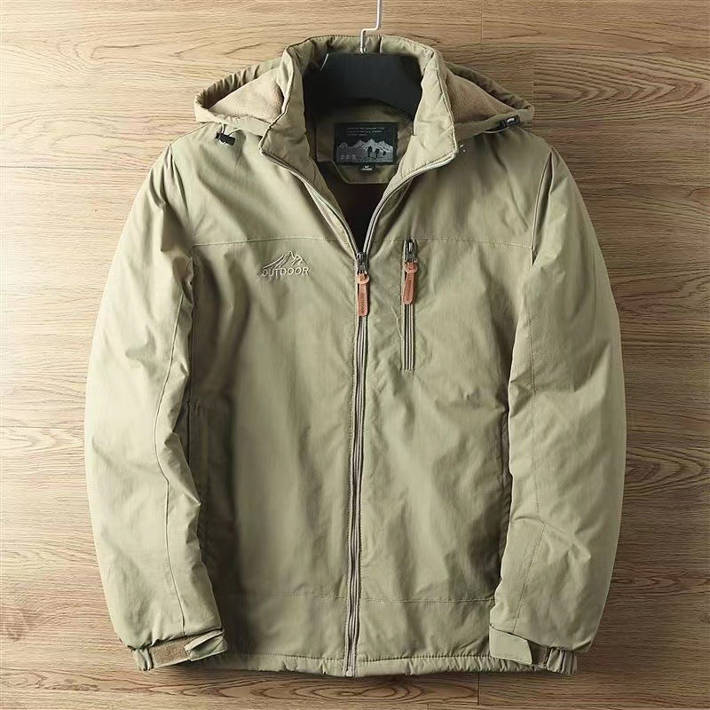 Suede Padded Hooded Coat For Men | Everett
