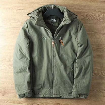 Suede Padded Hooded Coat For Men | Everett