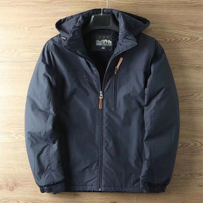 Suede Padded Hooded Coat For Men | Everett