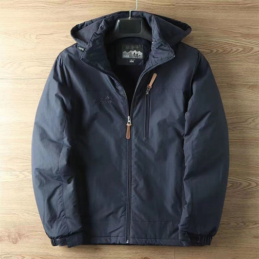 Suede Padded Hooded Coat For Men | Everett