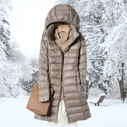 Harmonious Lightweight Hooded Puffer Coat For Women | Arlena