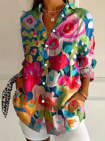 Quilted Colourful Pattern Blouse For Women | Mireya