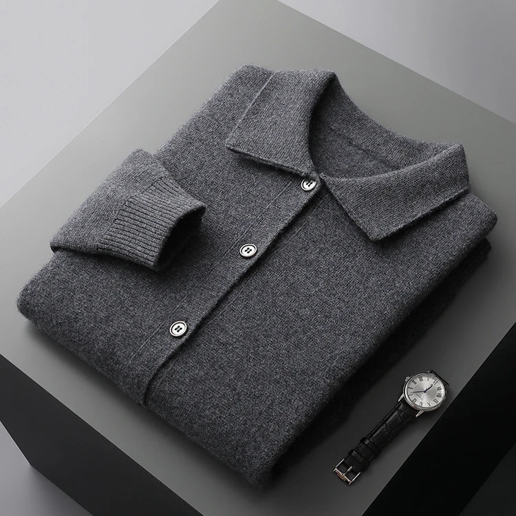 Iris Collared Button Front Cardigan for Men | Lorenzo