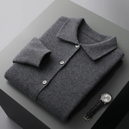Iris Collared Button Front Cardigan for Men | Lorenzo