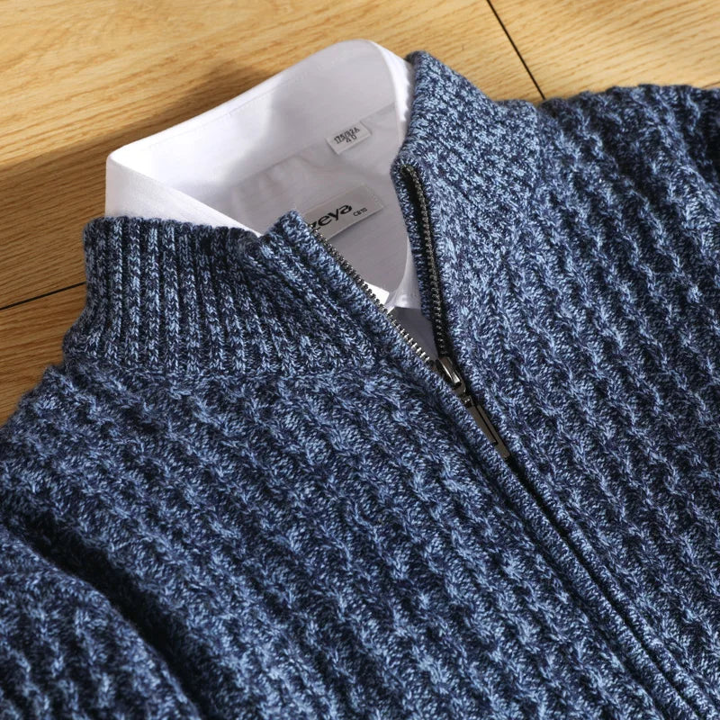 Sunrise Textured Zip Front Sweater For Men | Bennett