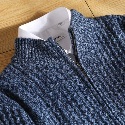 Sunrise Textured Zip Front Sweater For Men | Bennett