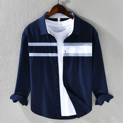Dawn Contrast Panel Stripe Shirt For Men | Nathan