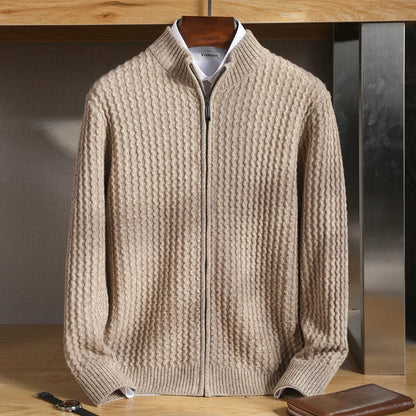Sunrise Textured Zip Front Sweater For Men | Bennett
