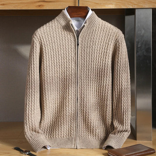 Sunrise Textured Zip Front Sweater For Men | Bennett