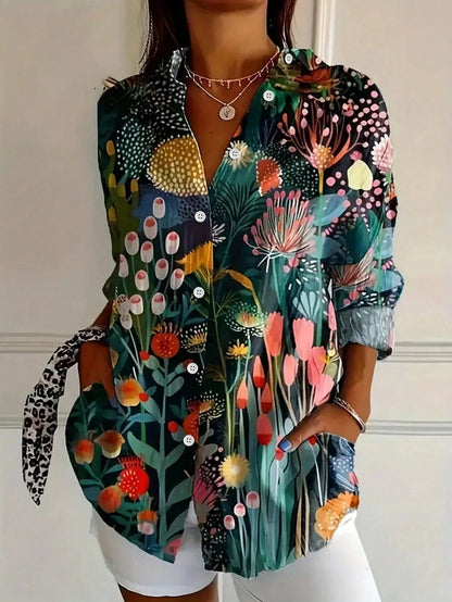 Quilted Colourful Pattern Blouse For Women | Mireya