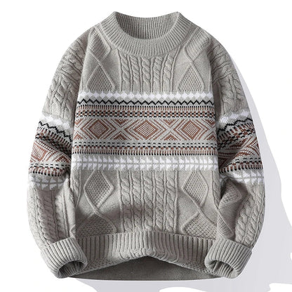 Onyx Nordic Pattern Crew Neck Sweater for Men | Soren