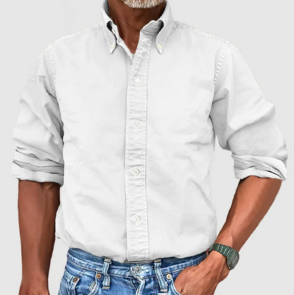 Woven Classic Long Sleeve Button Shirt For Men | Mark