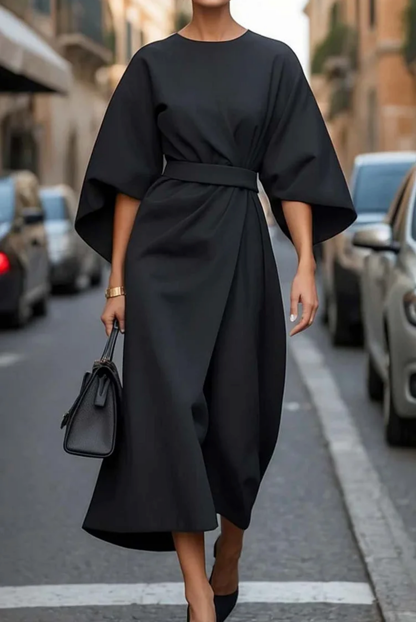 Sparkling Belted maxi evening dress for women | Louise