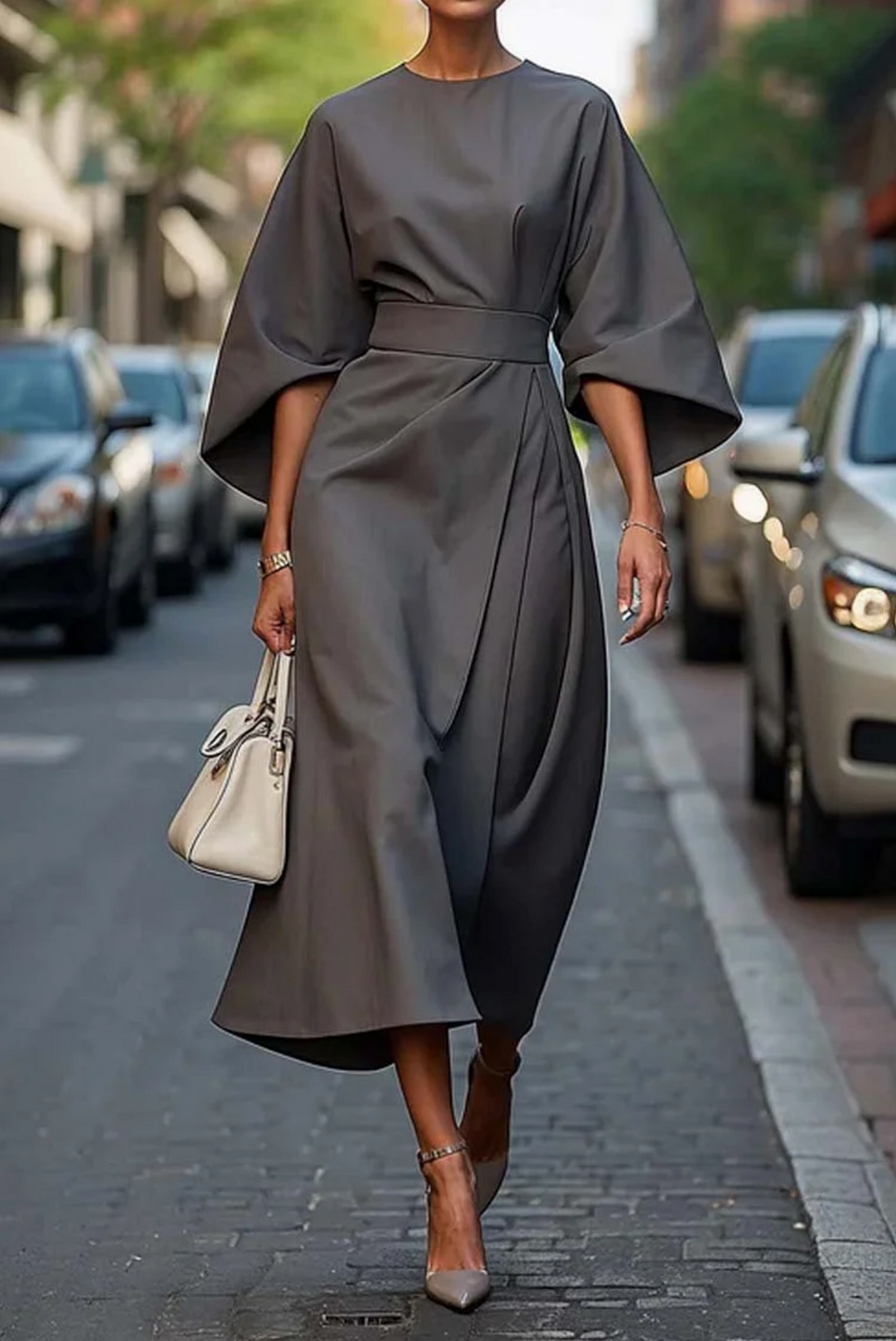 Sparkling Belted maxi evening dress for women | Louise