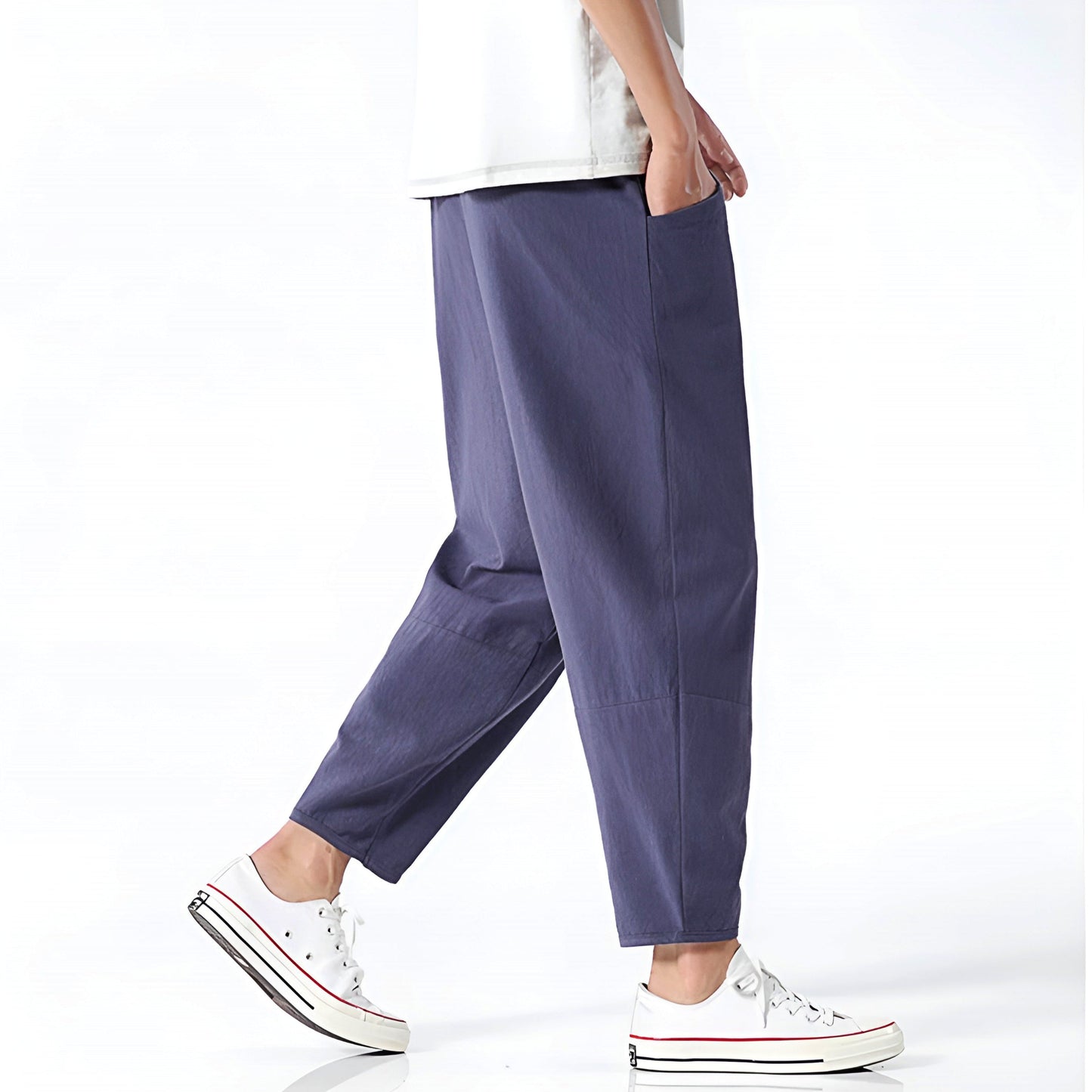 Houndstooth Cropped Drawstring Trousers for Men | Ardent