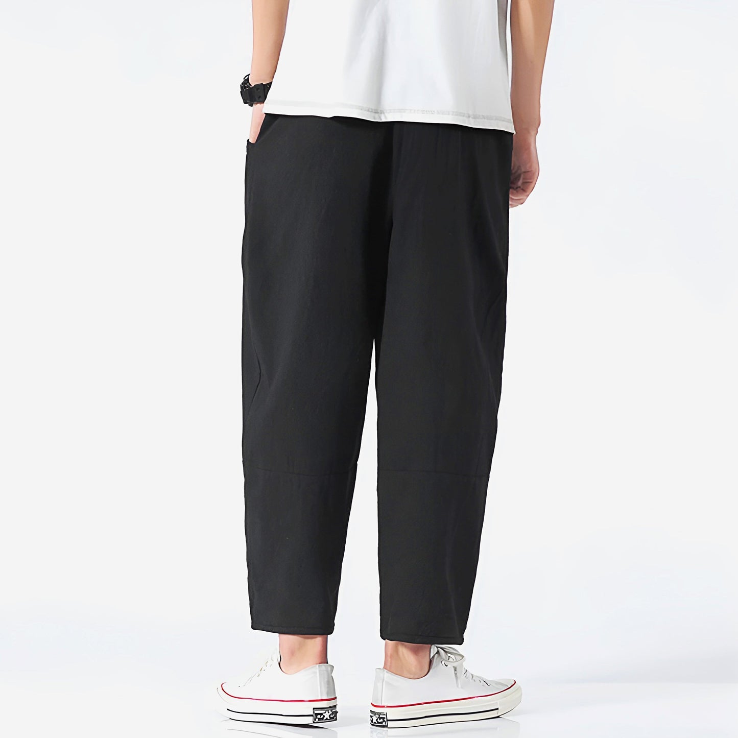 Houndstooth Cropped Drawstring Trousers for Men | Ardent