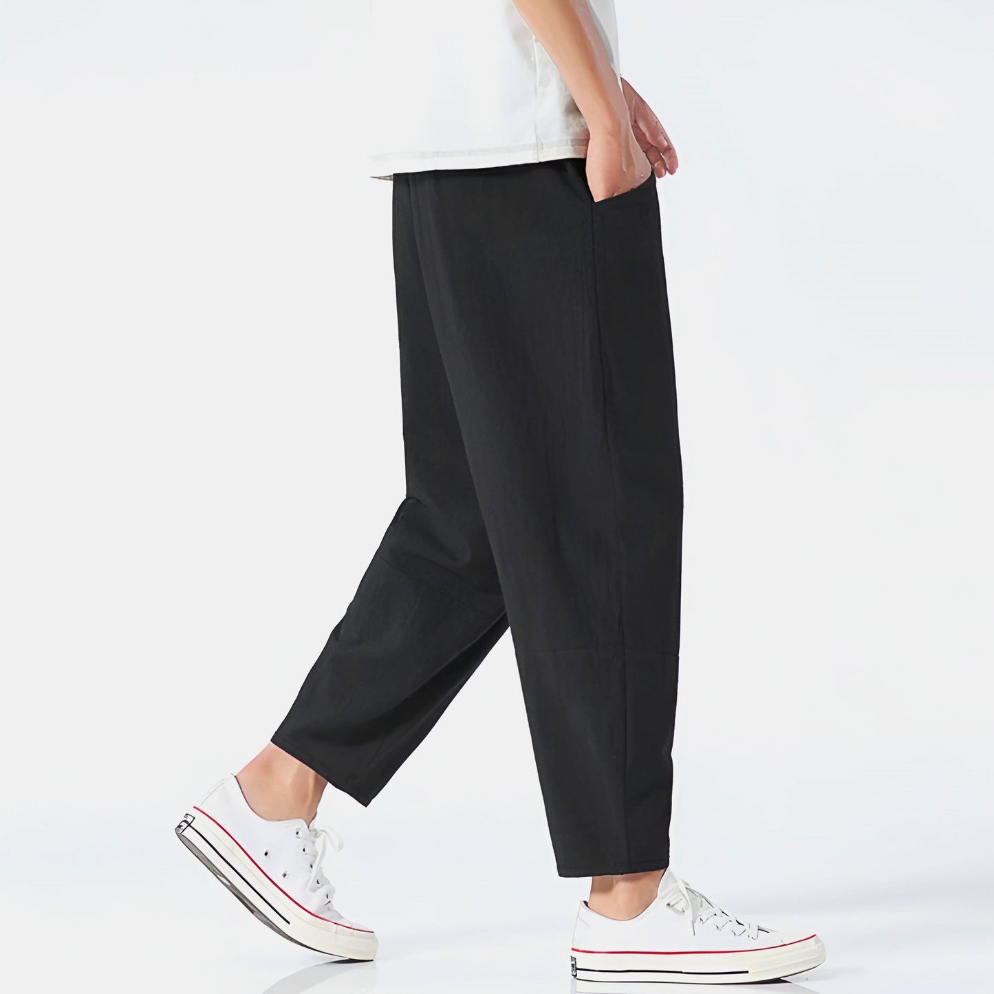 Houndstooth Cropped Drawstring Trousers for Men | Ardent