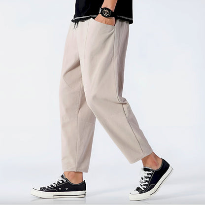 Houndstooth Cropped Drawstring Trousers for Men | Ardent