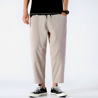 Houndstooth Cropped Drawstring Trousers for Men | Ardent