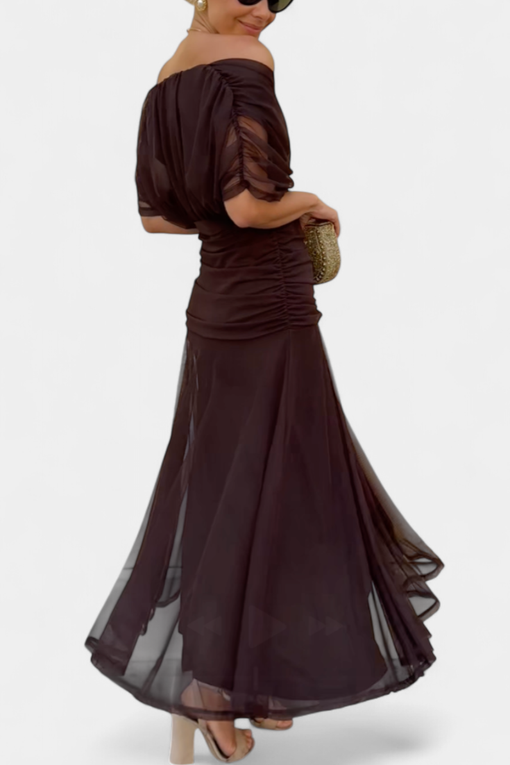 Earthy Elegant V Neck Maxi Dress For Women | Grace