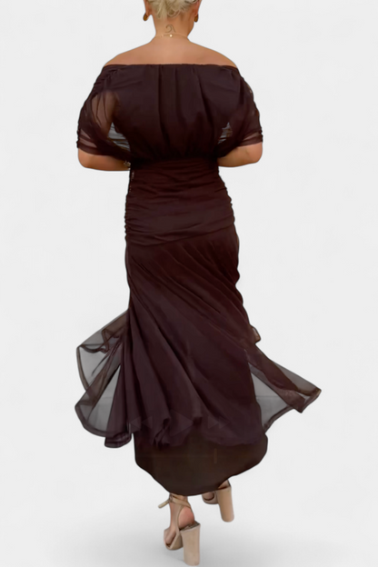 Earthy Elegant V Neck Maxi Dress For Women | Grace