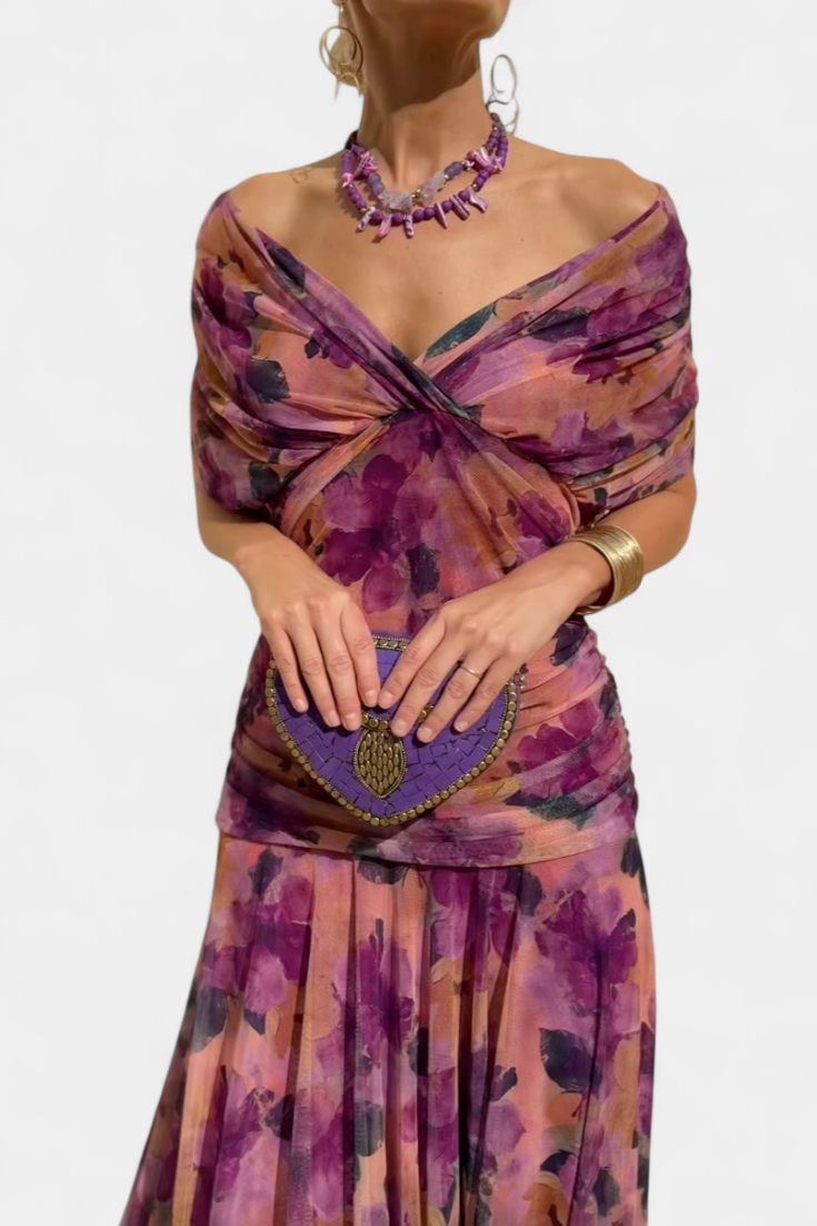 Earthy Elegant V Neck Maxi Dress For Women | Grace
