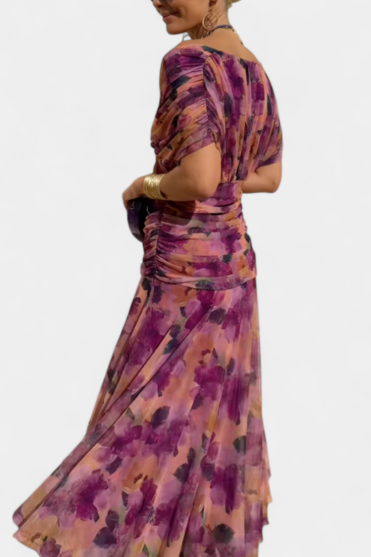 Earthy Elegant V Neck Maxi Dress For Women | Grace
