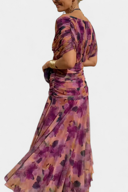 Earthy Elegant V Neck Maxi Dress For Women | Grace