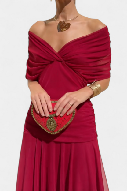 Angelic Off Shoulder Elegant Dress For Women | Roselise
