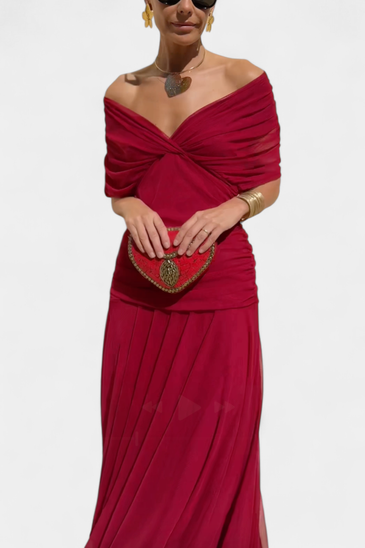 Earthy Elegant V Neck Maxi Dress For Women | Grace