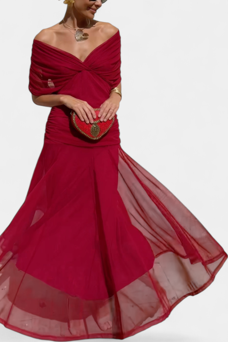 Earthy Elegant V Neck Maxi Dress For Women | Grace