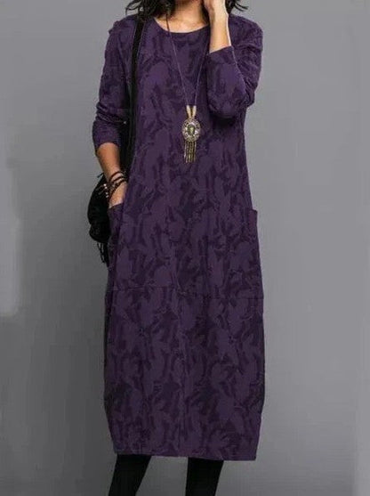 Amber Long Sleeve Printed Midi Dress for Women | Mirella