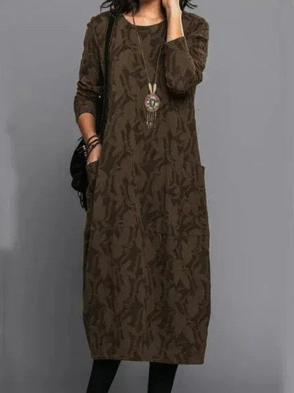 Amber Long Sleeve Printed Midi Dress for Women | Mirella