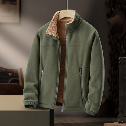 Matte Zip Front Sherpa Jacket for Men | Calder