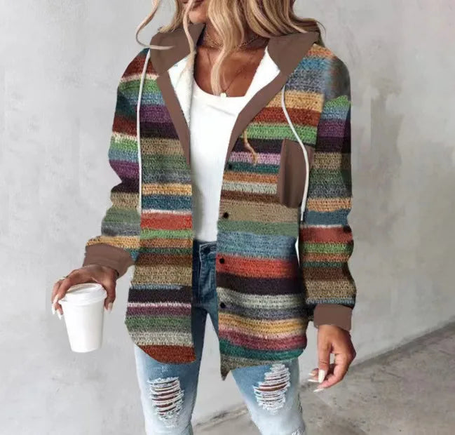 Real Plaid Hooded Coat for Women | Brielle